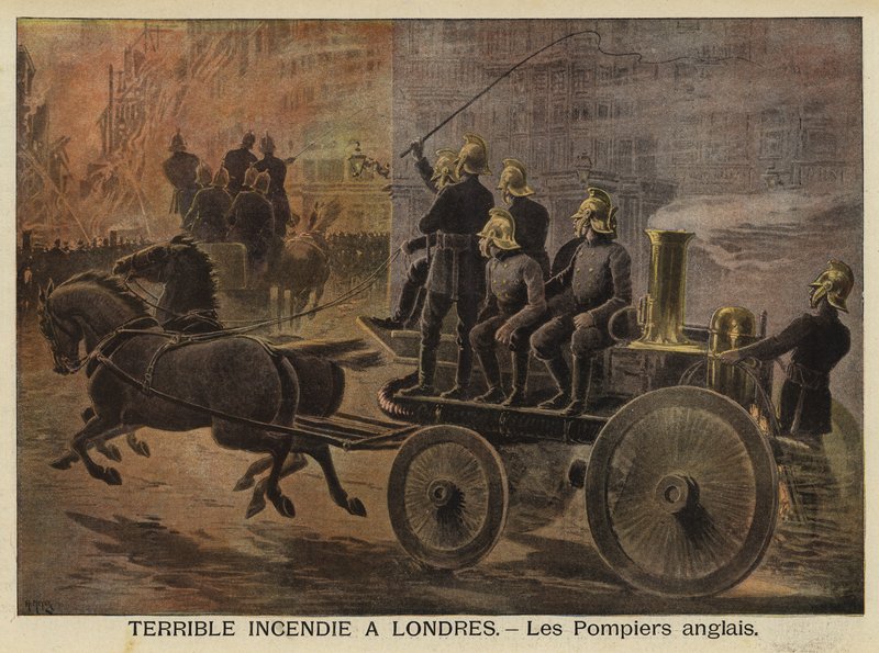 ロンドンでのひどい火災、1897年 作： フランス語学校