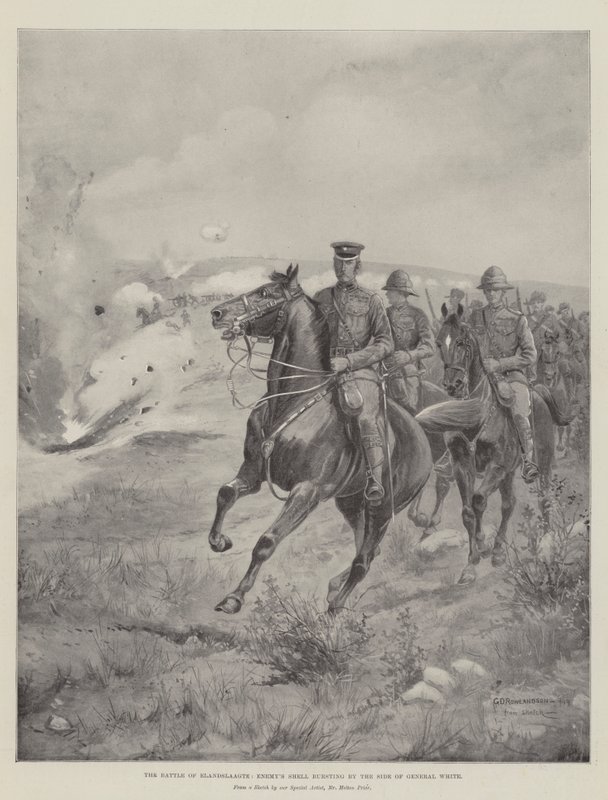 エランドラーグテの戦い、ホワイト将軍の側で爆発する敵の殻 作： ジョージダービルローランドソン