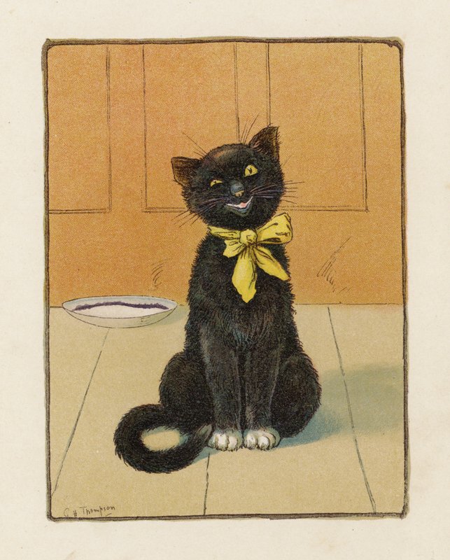 ザ・キャット（カラーリトグラフ） 作： ジョージヘンリートンプソン