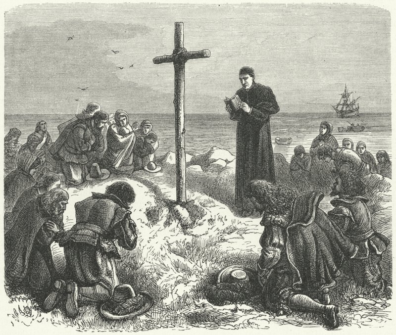 1620年、ニューイングランドに巡礼者の父が上陸 作： ドイツ語学校