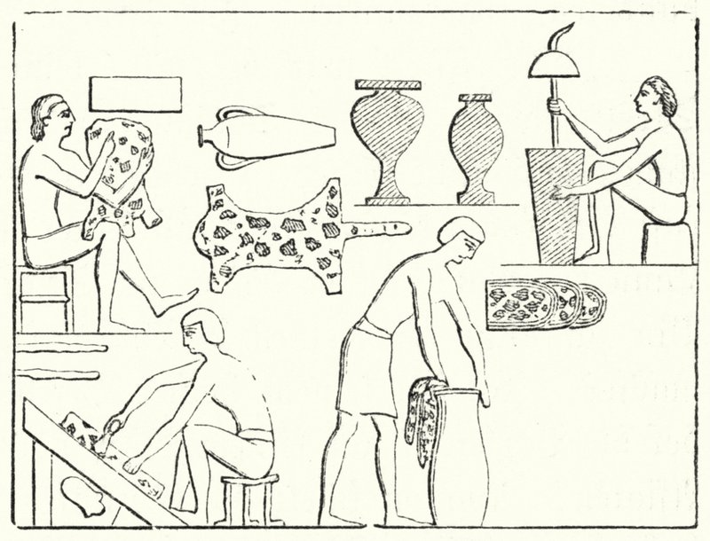 古代エジプトのタンナー（彫刻 作： ドイツ語学校