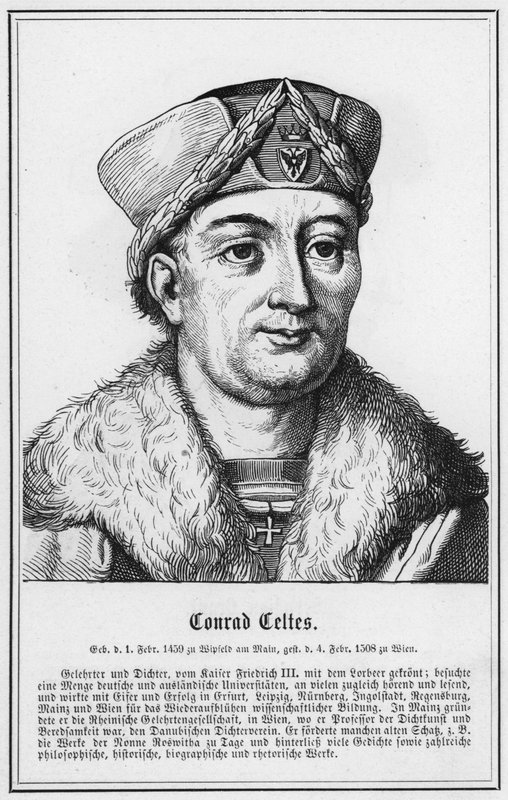 コンラッド・セルテス（彫刻 作： ドイツ語学校