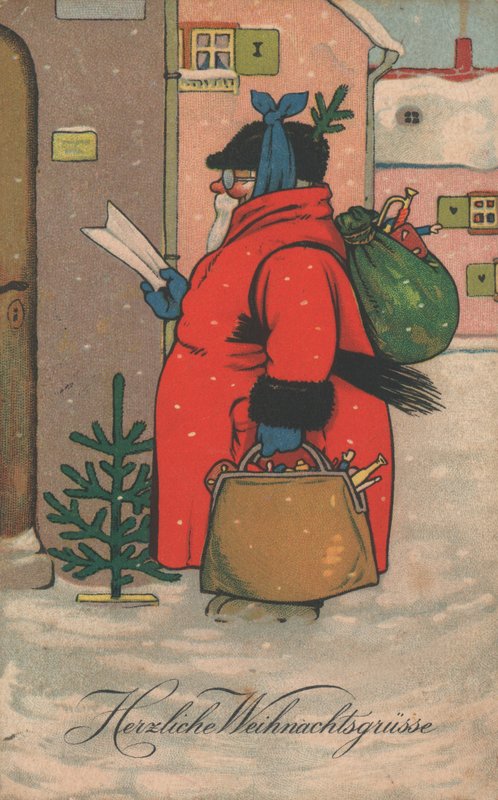 ドイツのクリスマスカード（カラーリトグラフ） 作： ドイツ語学校