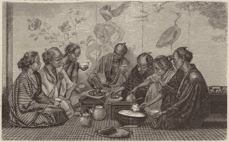 日本の食事（彫刻 作： ドイツ語学校