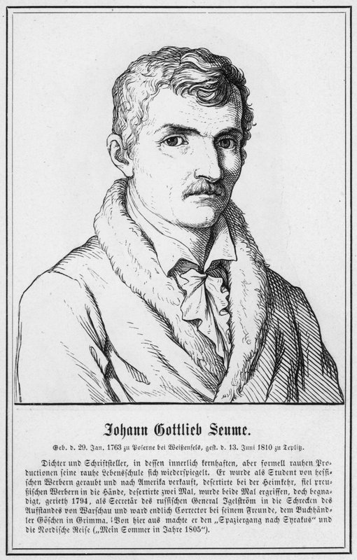 Johann Gottlieb Seume（彫刻 作： ドイツ語学校