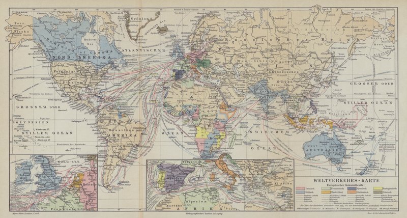 世界の輸送ルートの地図 作： ドイツ語学校