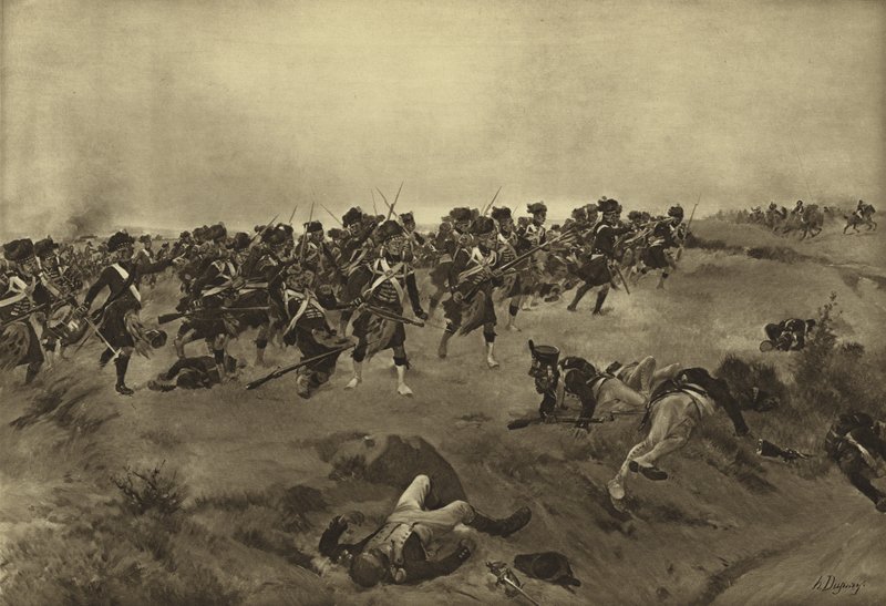 キャトルブラの戦い、1815年（彫刻） 作： アンリ・ルイス・デュプレー