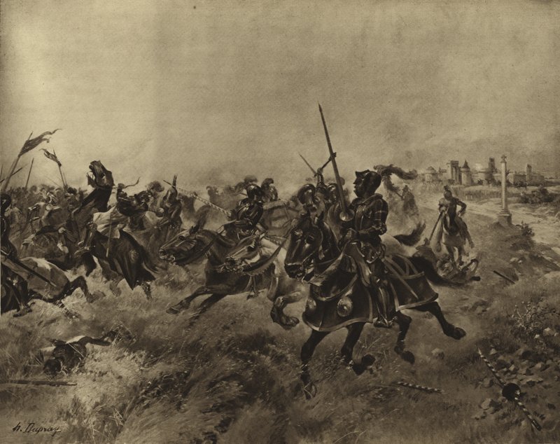 スパーズの戦い、1513（グラビア） 作： アンリ・ルイス・デュプレー