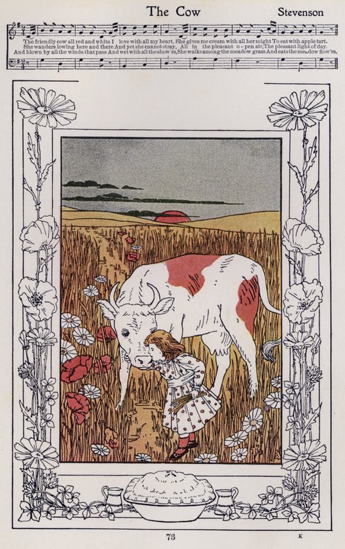 The Cow（カラーリトグラフ 作： ヒルダ・ブロートン