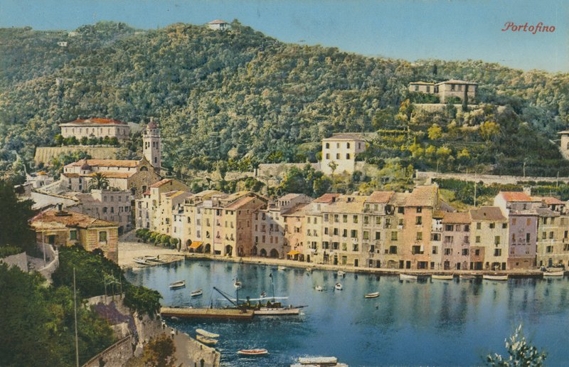 イタリア、ポルトフィーノ。 1913年に送られたはがき。 作： イタリアの写真家