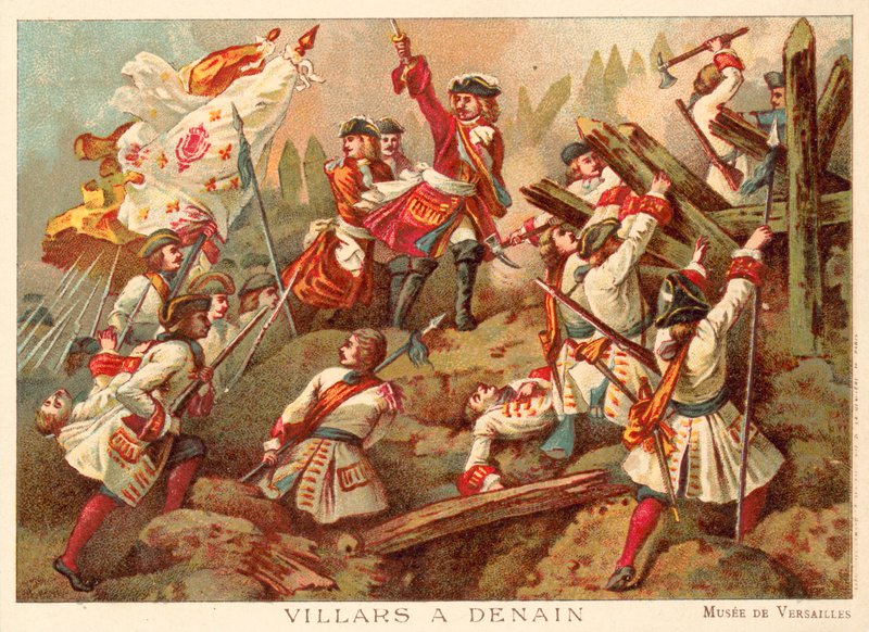 フランス、デナンの戦いでのヴィラール元帥、1712年（クロモリト） 作： ジャン・アロー