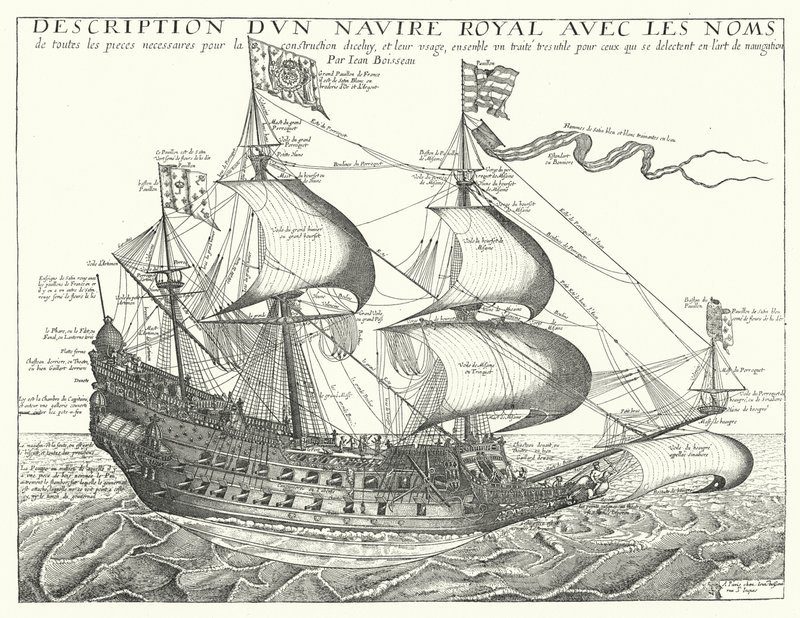 フランス軍艦、c1657 作： ジャン・ボワソー