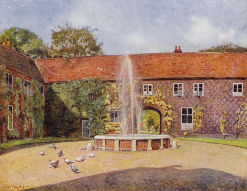 Fulham, The Courtyard（カラーリトグラフ 作： ジェシー・マクレガー