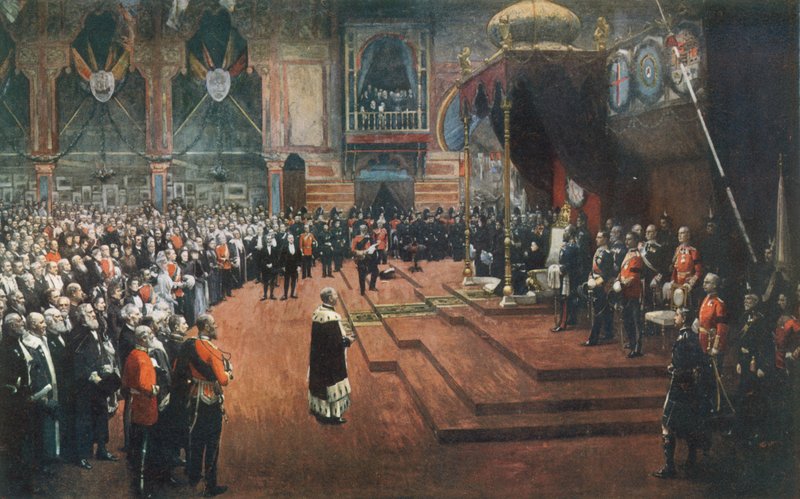 ビクトリア女王のグラスゴー国際展示会への国家訪問、1888年8月22日 作： ジョン・レイバリー