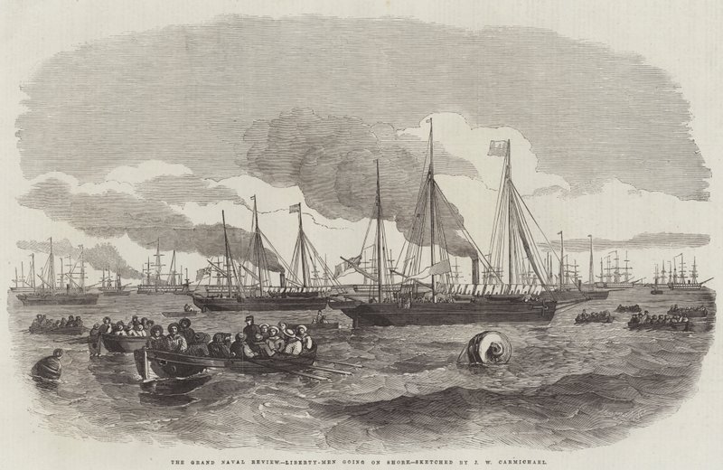 The Grand Naval Review、リバティメンがショアに行く 作： ジョン・ウィルソン・カーマイケル