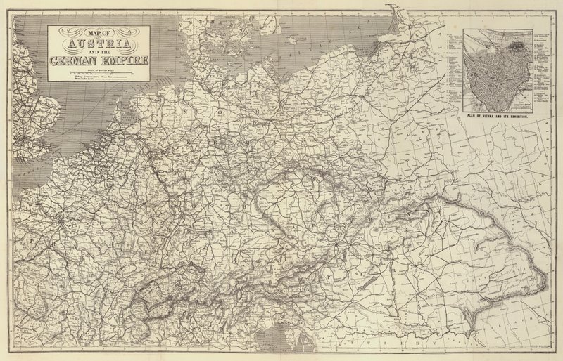 オーストリアとドイツ帝国の地図 作： ジョン・ダワー