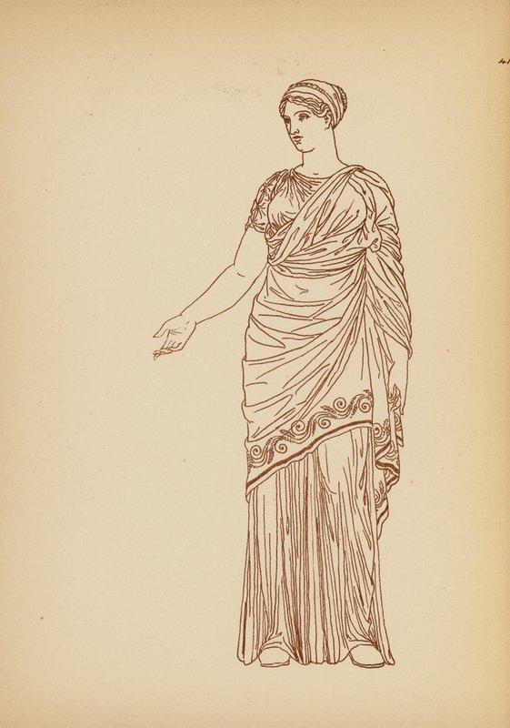 古代ギリシャの女性の衣装（リトグラフ） 作： ジョン・モア・スミス