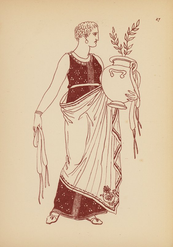 古代ギリシャの女性の衣装（リトグラフ） 作： ジョン・モア・スミス