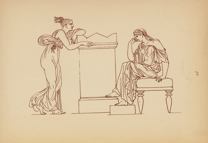古代ギリシャの女性の衣装（リトグラフ） 作： ジョン・モア・スミス