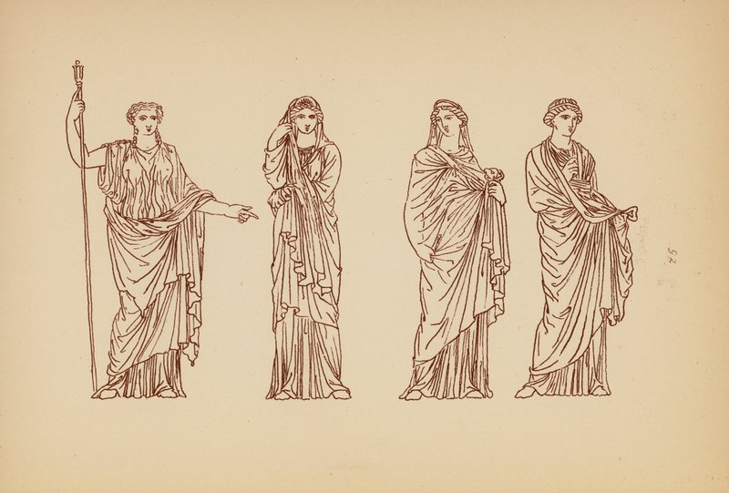 古代ギリシャの女性の衣装（リトグラフ） 作： ジョン・モア・スミス