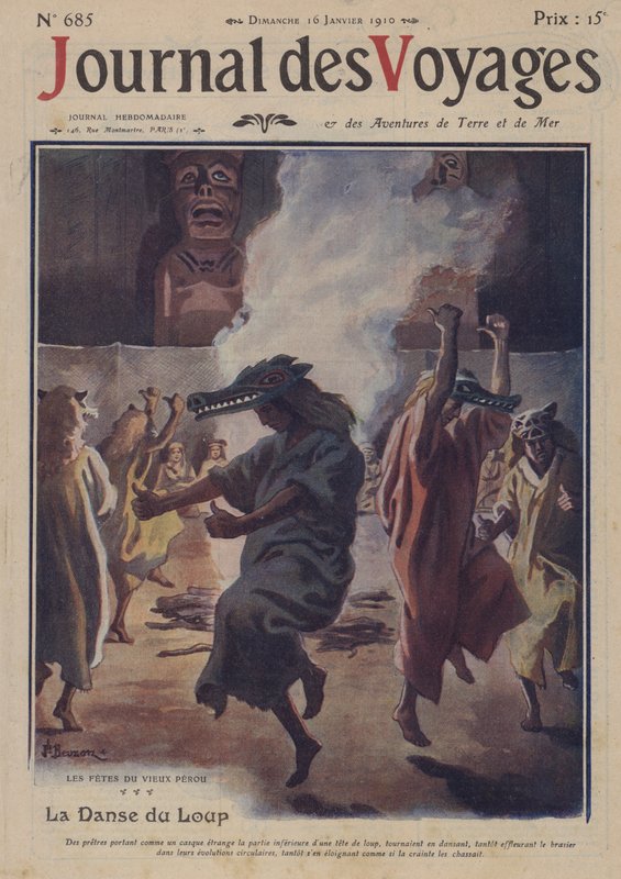 オオカミのダンス、古代ペルーのお祭り 作： ブゾン後のジョセフ・チャールズ