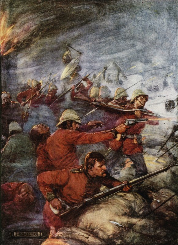 ロークのドリフトの戦い、ナタール、アングロズールー戦争、1879 作： ジョセフ・ラトクリフ・スケルトン
