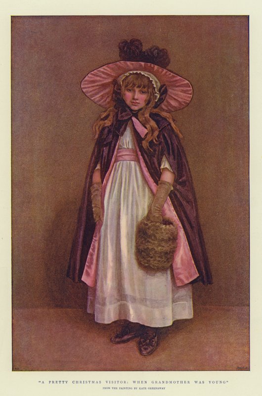 プリティクリスマスの訪問者、祖母が若かったとき（chromolitho） 作： ケイト・グリーナウェイ