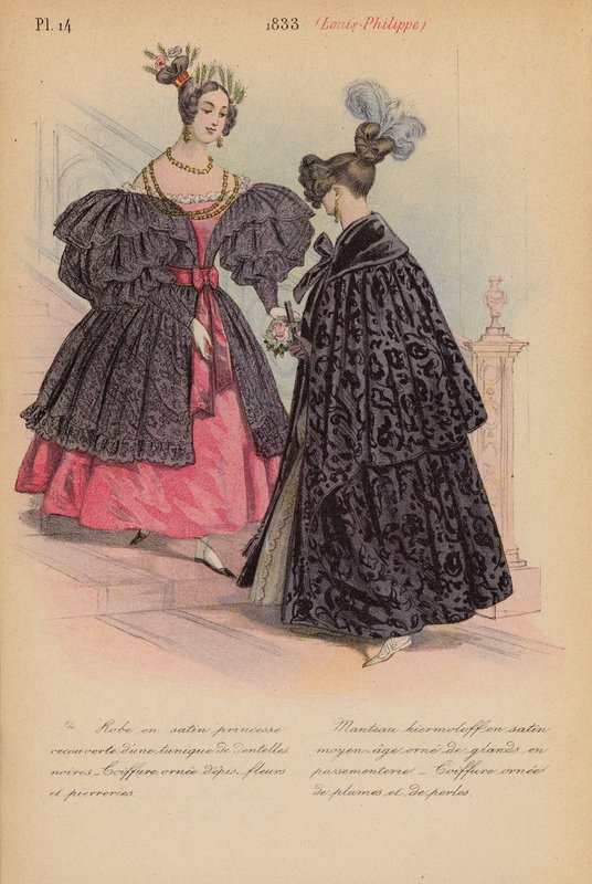 フランスのファッション1833年、ルイ・フィリップ（カラーリトグラフ） 作： ルイス・コーラス
