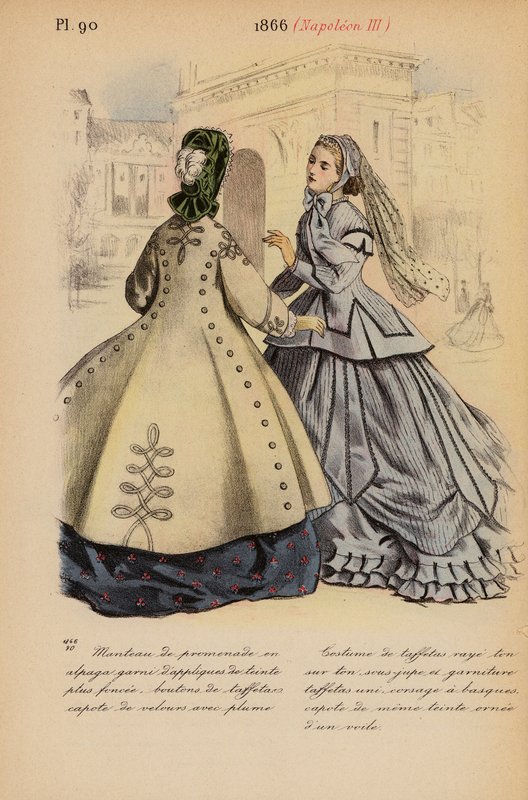 フランスのファッション：1866年、ナポレオン3世（カラーリトグラフ） 作： ルイス・コーラス