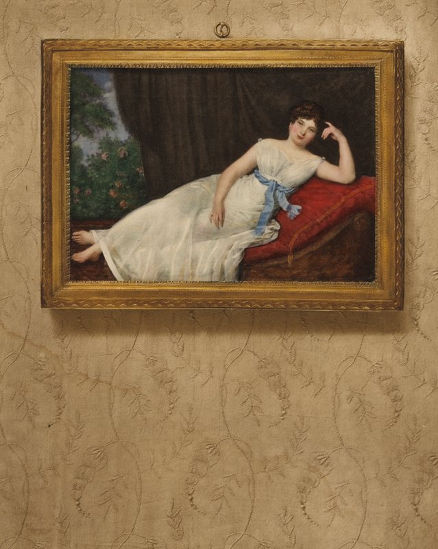 休んでいる女性の肖像画 作： ルイ・フランソワ・オーブリー