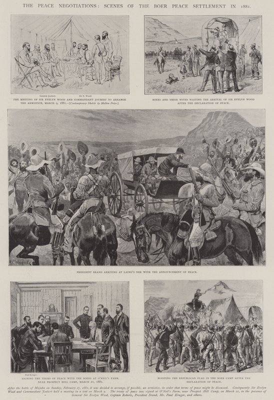 平和交渉、1881年のボーア平和和解の場面 作： メルトン・プライアー