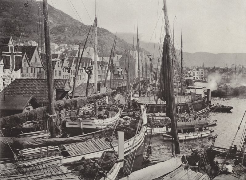 ベルゲン港の眺め 作： ノルウェーの写真家