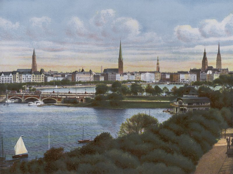 Hamburg: Lombardsbrucke (写真) 作： 写真家ドイツ語