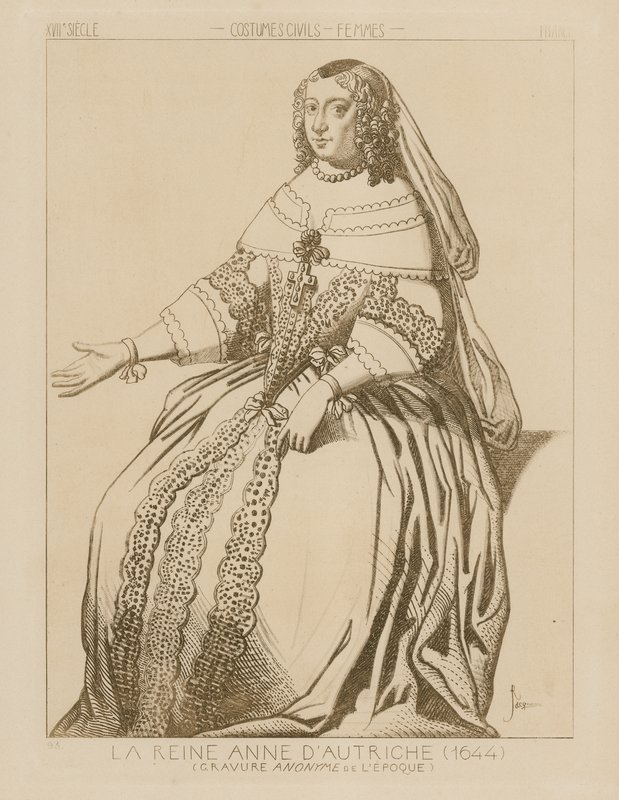 オーストリアのアン女王、1644年 作： ラファエル・ジャックミン
