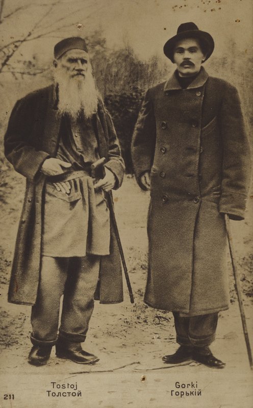 ロシアの作家、Leo TolstoyとMaxim Gorky、1900 作： ソフィア・アンドレエヴナ・トルステイア