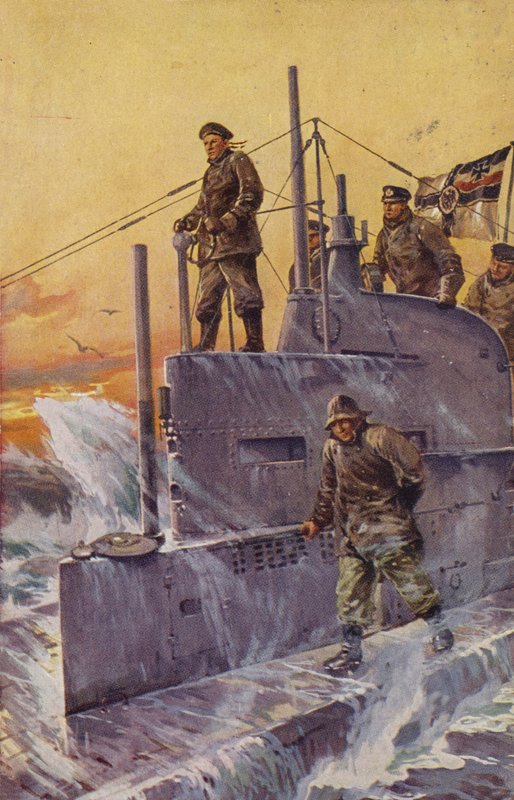 ドイツのUボート、第一次世界大戦、1917年。 作： ストーワーウィリー