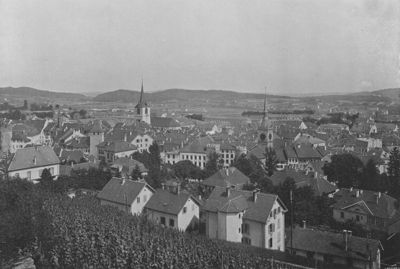 Biel、全景（モノクロ写真 作： スイスの写真家