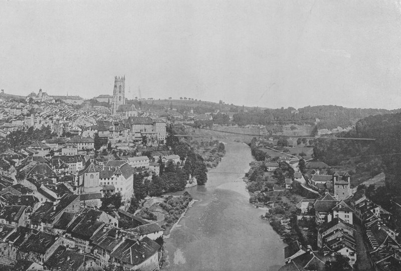 フリブール(白黒写真) 作： スイスの写真家