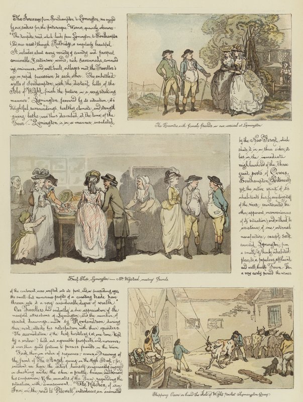 ローランドソンのポスト長椅子でのツアー、1782年（クロモリト） 作： トーマス・ローランドソン