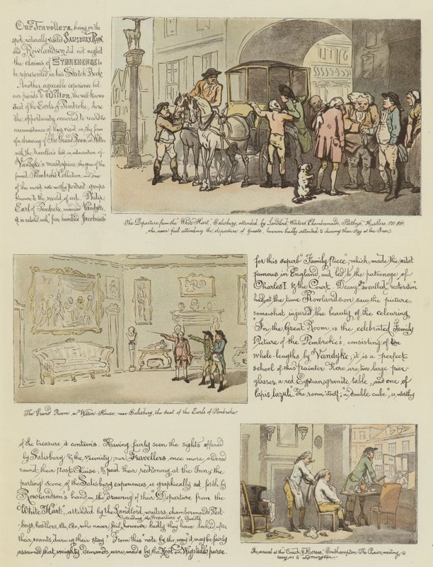 ローランドソンのポスト長椅子でのツアー、1782年（クロモリト） 作： トーマス・ローランドソン