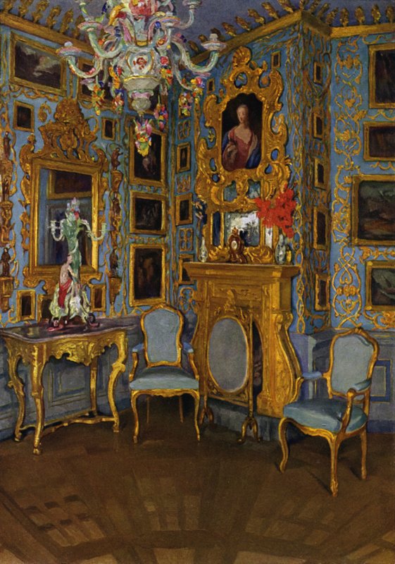 シグマリンゲン城のブルーホール、ロココ時代の装飾 作： 不明不明