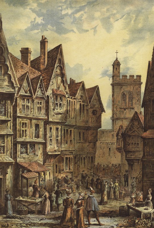 Bucklesbury、Cheapside（chromolitho） 作： ワルド・サージェント