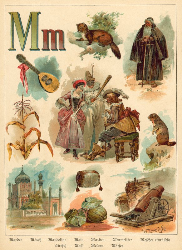 Letter M (chromolitho) 作： ウォルター・ツヴァイグル